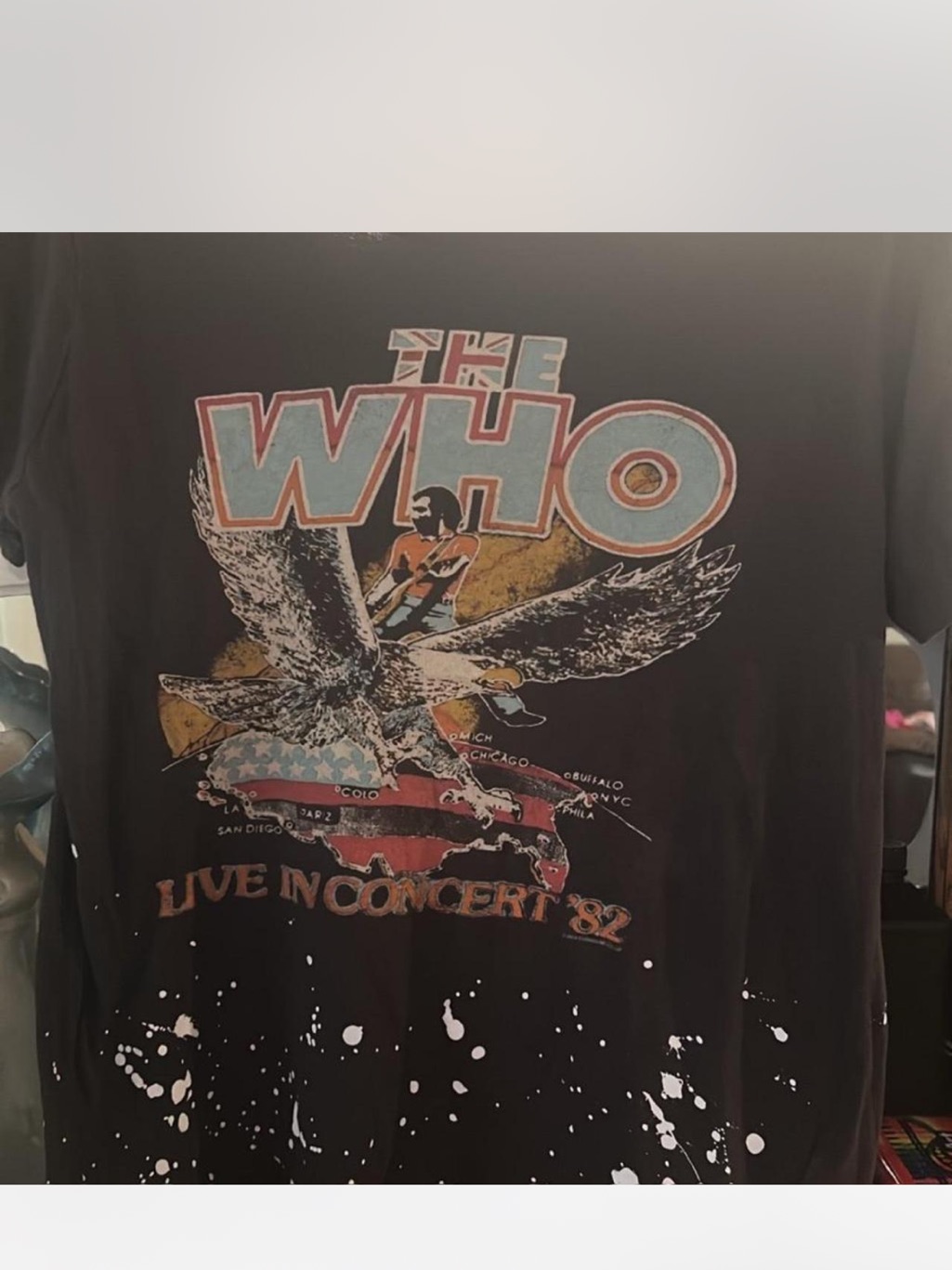 Chaser Brand The Who Live In Concert 82 Black Graphic Tee